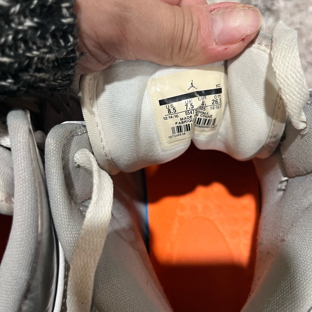 Nike Jordan 1 Mid Silver, Blue, White, and Orange, Customized Mens 8.5/Womens 10 - Picture 5 of 5